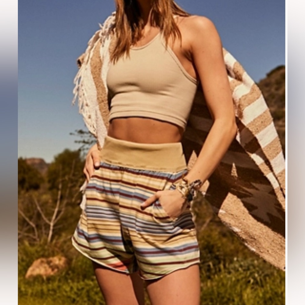 2 pair shorts - Free People Movement Striped Multicolor Women's Shorts
